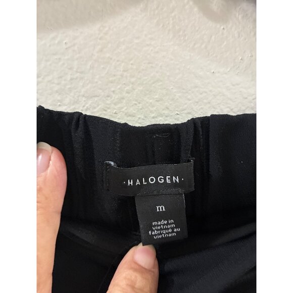 Halogen Womens Pants Black Belted Wide Leg Dress casual trouser size Medium - Picture 3 of 6